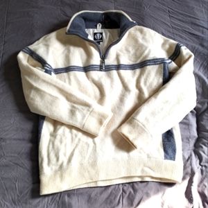 *RARE**SUNICE men's 100% lambswool ski pullover 3/4 zip sweater.